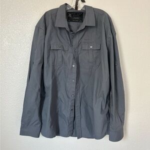 Marc Ecko Cut & Sew Men’s Button Front Shirt w/Long Sleeves Grey~ 2 X